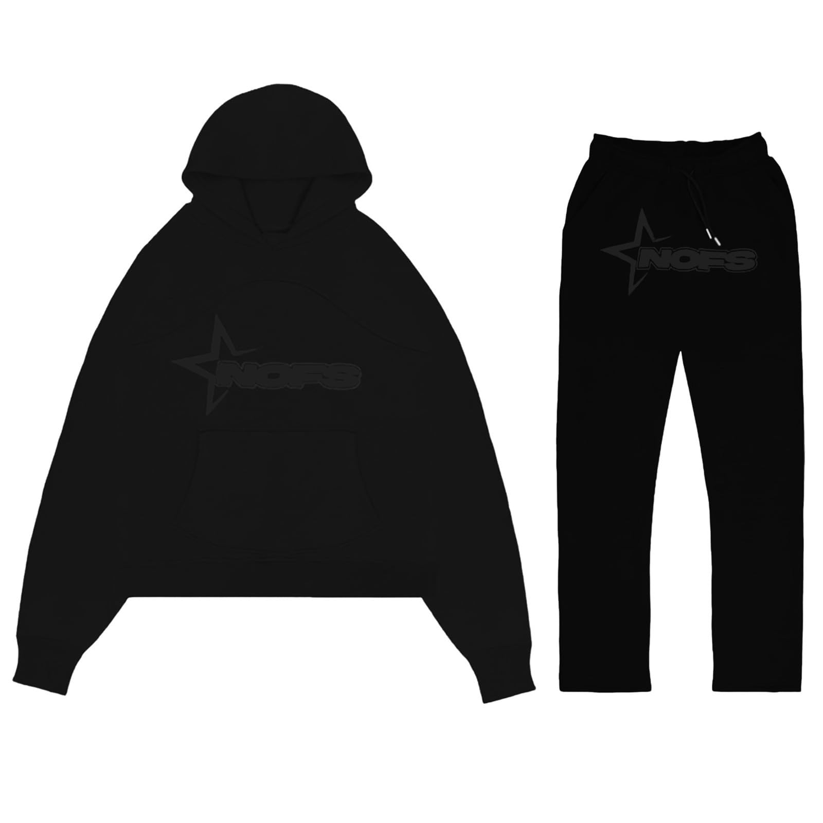 NOFS męski dres do joggingu, dres treningowy, bluza z kapturem i spodnie do biegania, dres sportowy, bluza z kapturem, styl Streetwear, modny strój na siłownię, ciepły strój