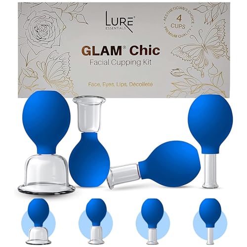 Glass Facial Cupping Set (4 Cups) Cupping Therapy for Face Eyes Lips