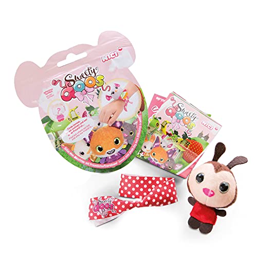 NICI Sweetydoos - Juguete de peluche sorpresa con efecto UV, pulsera coleccionable y póster - Una de las 9 mini figuras sorpresa con pulsera de amistad e imagen, 46830