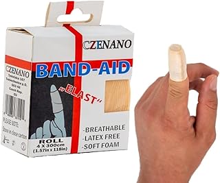 Fingertip Bandages & Knuckle Bandages & Toe Bandages & Bandaids for Thumbs - Latex Free Bandaid - Finger Bandages for Cracked Fingers - Elastic (1.57 Inch Width x 118 Inch Length) Beige