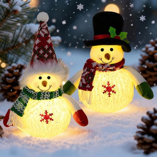Weihnachtsdeko Schneemann mit Beleuchtet Weihnachtsfiguren Innen...
