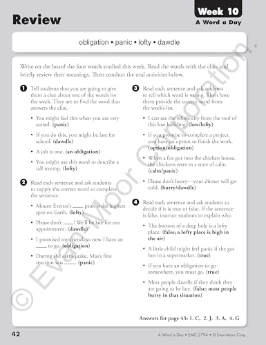 A Word a Day, Grade 4 Teacher Edition - Image 4