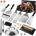 Leteuke Griddle Accessories Kit for Blackstone, 22 Pcs Flat Top Grill Accessories Set for Camp Chef, Grill Accessories with Enlarged Spatulas, Burger Press, Scraper and Carry Bag, BBQ Gifts for Men