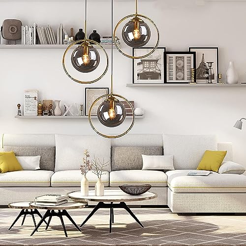 Image of Wall Lamp Chandelier Pendant Light, Home Decor for Bedroom, Living Room, Hallway, Cafe, Hotel, Restaurant (Black Ring Hanging LAMP Set with LED Bulb Pack of 1)