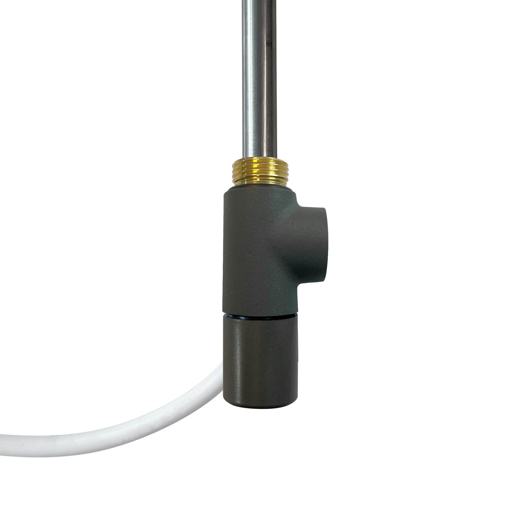 NWT Direct Dual Fuel Electric Element & Cap With T- Piece Adapter Towel Rail Kit For Radiators And Towel Warmers - Anthracite T-Piece & 250w Element