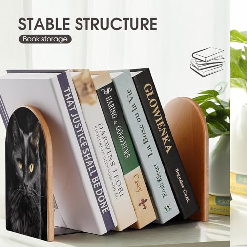 Sujetalibros moderno universal de madera con base de metal antideslizante para libros 8