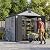 Patiowell 8x8 FT Resin Outdoor Storage Shed with Floor, Large Plastic Clearance Sheds with Lockable Door, Garden Tool Shed with Window for Backyard, Patio Storage, Light Gray