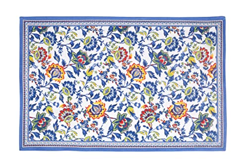 Image of FINGERCRAFT Kitchen Cloth 100% Soft High GSM Cotton Fabric Kitchen Towel, 20 x 30 Inches Perfect Size for Kitchen Uses, Set of 6, Multipurpose Use as Dish Towel, Bar Towel (Blue Floral)