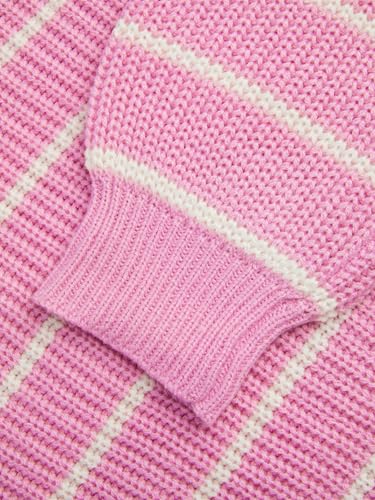 Image of CIDER Women's Cropped Striped Sweater Long Sleeve Crew Neck Trendy Pullover Tops