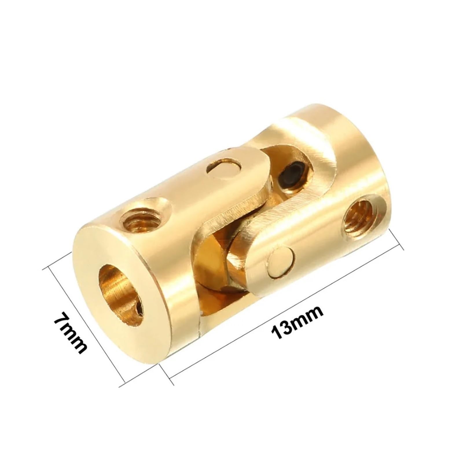 Acoplamiento de eje articulado, Paquete de 2 acopladores juntas plateados y dorados 3/5/6mm diámetro 23x11/13x7mm for coches juguete DIY(Gold,5mm to 5mm)