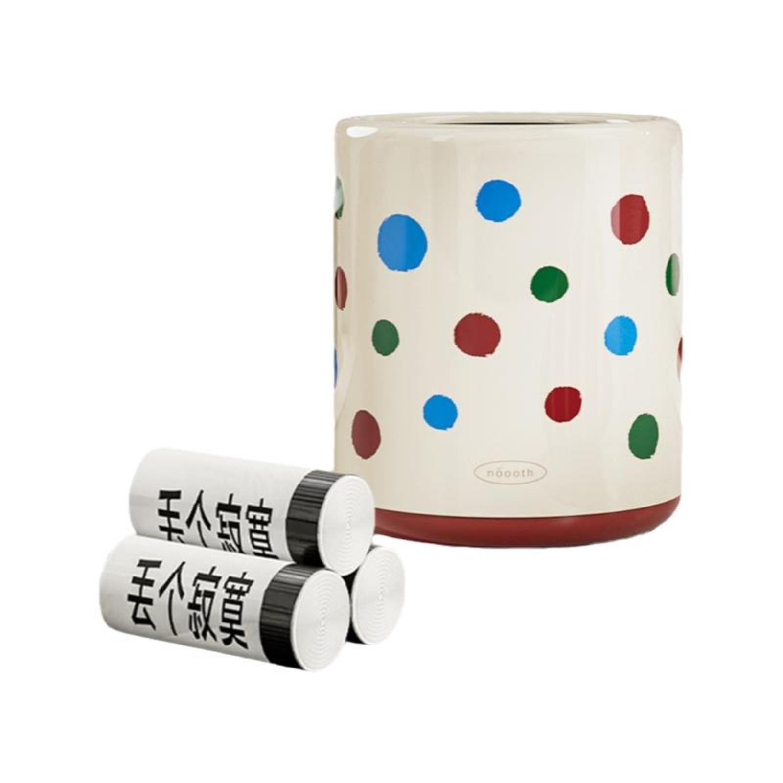 Trash Can High-Capacity Spotted Design Waste Bin Cute for Bedroom Living Room Kids Room Polka Dot with Bags-image-19