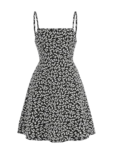 SweatyRocks Girl's Floral A Line Cami Short Dress Sleeveless Spaghetti Strap Sundress