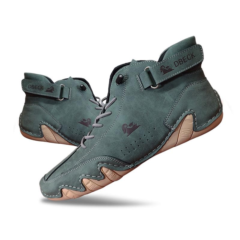 JishinGal Men's Explorer Waterproof Outdoor Casual Shoes for Hiking Lightweight Suede High Top Chukka Boots Non-Slip Breathable Italian Handmade