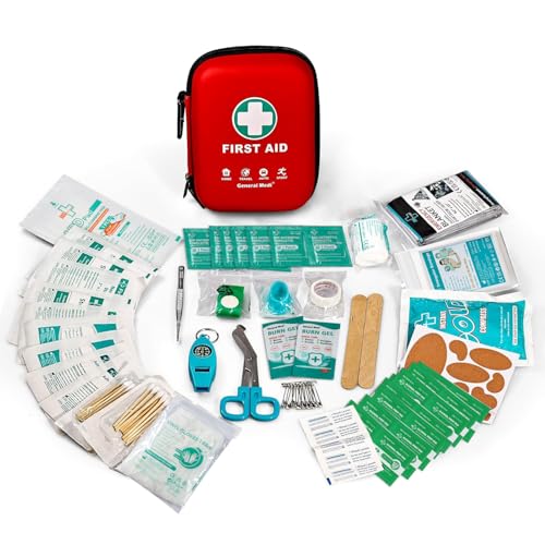 General Medi First Aid Kit - 170 Pieces Hard Case and Lightweight - Great for Travel, Home, Office, Vehicle, Camping, Workplace & Outdoor (Red) - Image 4