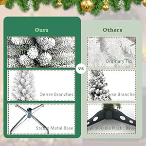 6ftsnowflockedpencilchristmastreeslimartificialholidaydecorationwithmetalstandrealisticsnowyxmastreewith329tipsbranchesforindoorandoutdoorusegreenwhite Urban Country Home Decor 6ft snow flocked pencil christmas tree slim artificial holiday decoration with metal stand realistic snowy xmas tree with 329 tips branches for indoor and outdoor use green white urban country home decor