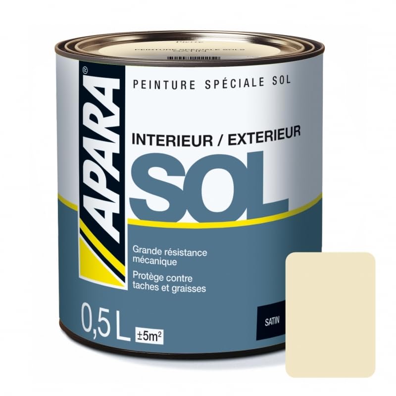 APARA Peinture Sol Satin 0.5 litre Pierre (RAL 1015)