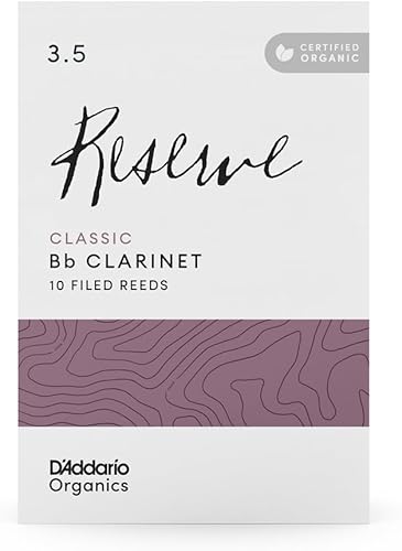 Miniatura 9 de D'Addario Cañas para clarinete orgánico Classic Bb  Cañas para clarinete  La primera y única caña orgánica  3.5+ fuerza, paquete de 10