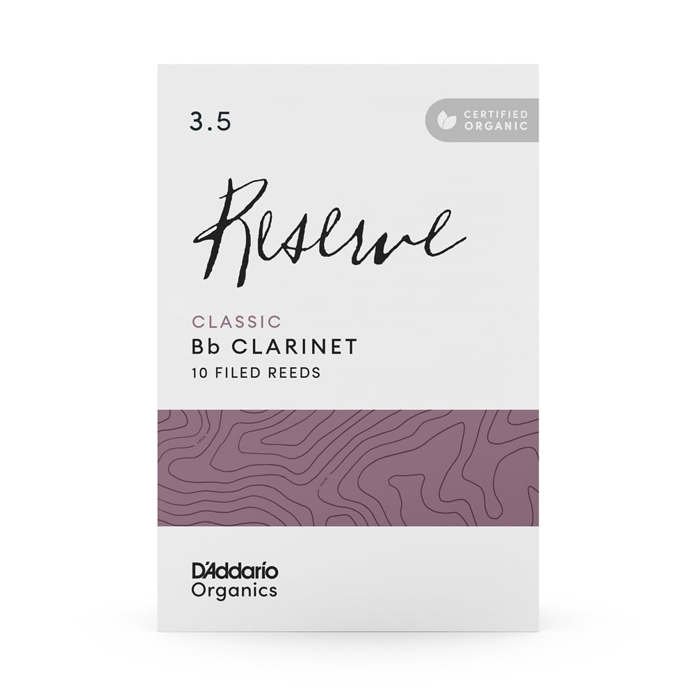 Organic Reserve Classic Bb Clarinet Reeds - Reeds for Clarinet - Individually Sealed - 3.5 Strength, 10 Pack