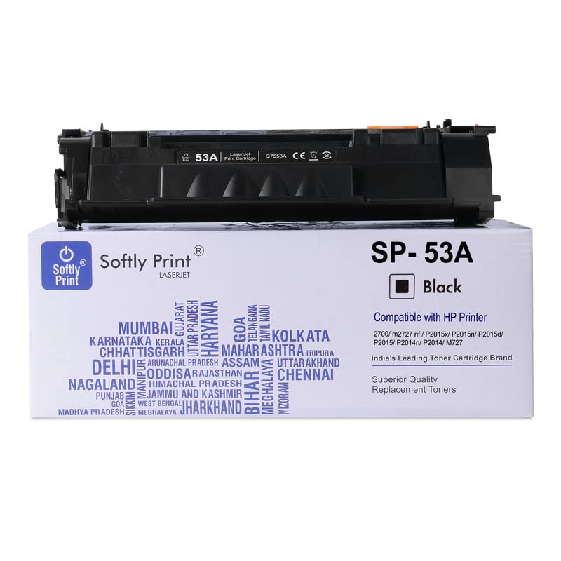 Softly Print 53A Black Laserjet Toner Cartridge use for M2727nf/M2727nfs/P2014/P2014n/P2015/P2015d/P2015dn/P2015n/P2015x Printer - Black Color Pack of 1 (B0C23DXDHT) Amazon Price History, Amazon Price Tracker