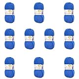 Melissa Hilo Acrílico Ovillo de Lana (350m 100g *10) Premium para DIY Tejer y Ganchillo, Certificado OEKO-TEX Standard 100, Agujas Talla 3-3(1/2), Azul 17, Fina, Enviado desde Europa