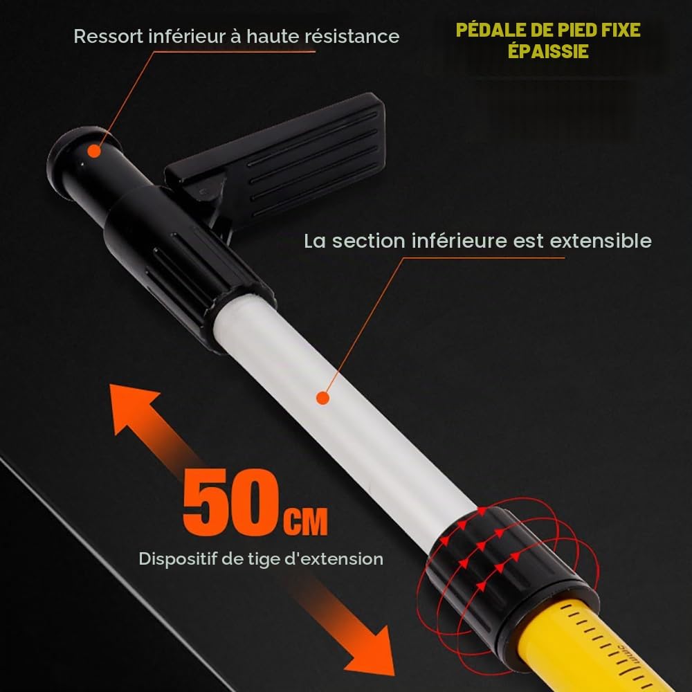 Trepied Niveau Laser，Tige Telescopique Niveau Laser de 4.2 m avec Trépied, Support de Niveau Laser pour Lasers Rotatifs et Lasers, Support Laser 1/4“ x 20” et Adaptateur Fileté 5/8"-11 (4.2m)