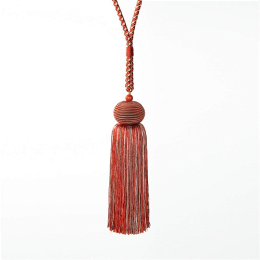 Lot de 2 Attaches de Rideaux à Pompons, Sangles à Boucle pour Rideaux, Accessoires de décoration pour la Maison (Orange)