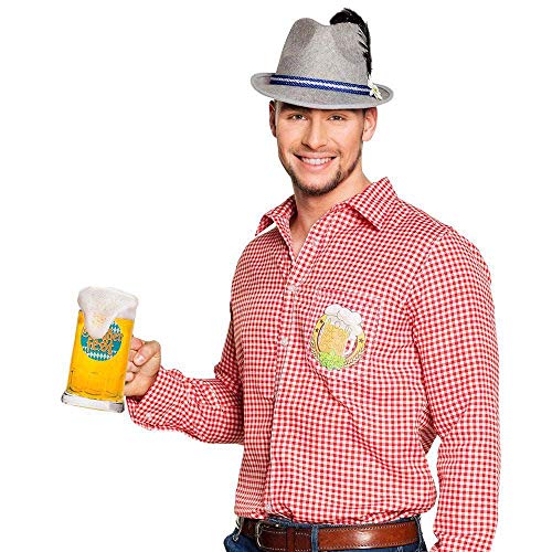 Boland 54267 - Shirt Folksfest, Size M, Red/White with Appliqué, Bavarian Shirt, Folk Festival, Costume, Carnival, Theme Party - Image 2