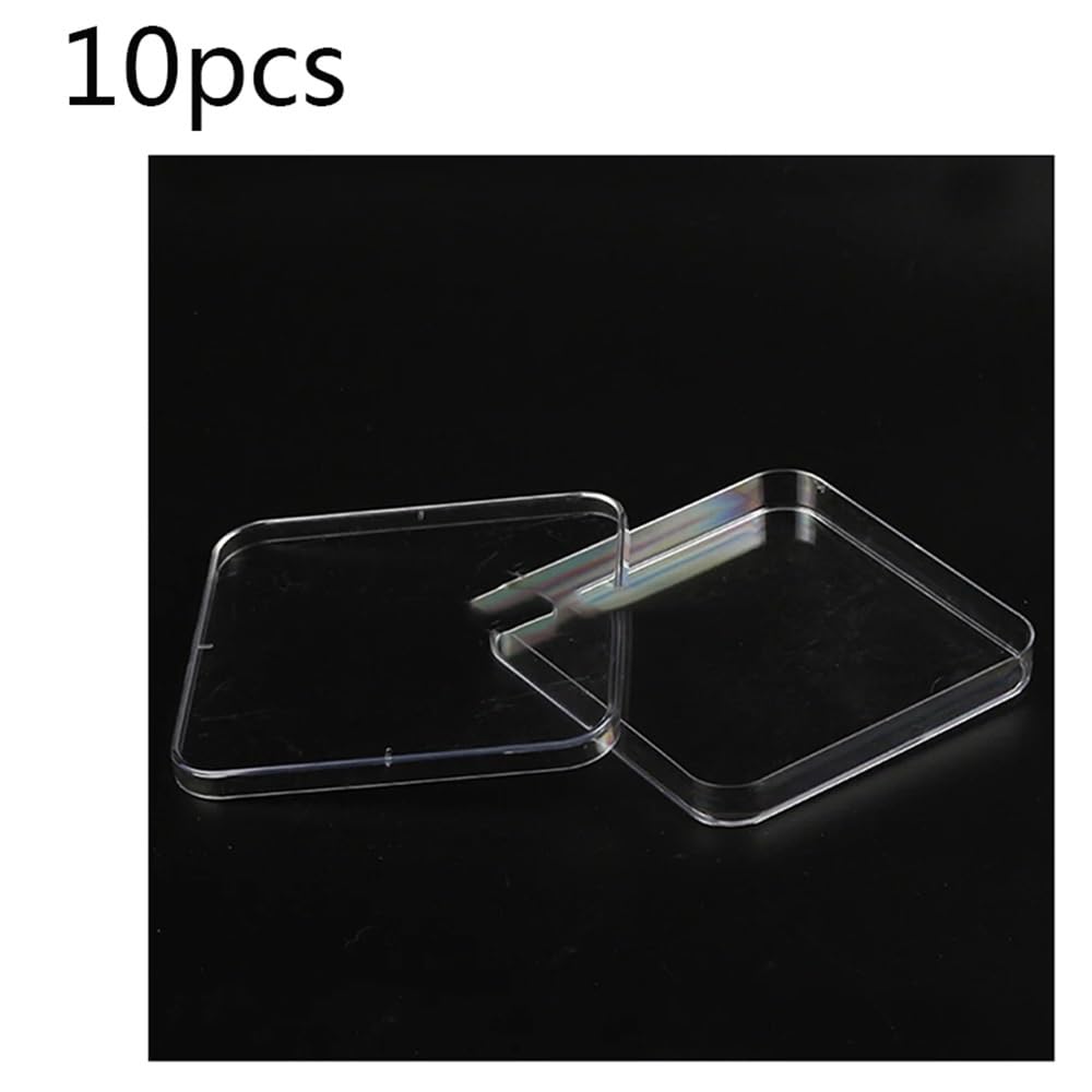 Sprzęt i materiały laboratoryjne, zestaw 10 kwadratowych plastikowych pudełek Petri 13 cm do uprawy roślin