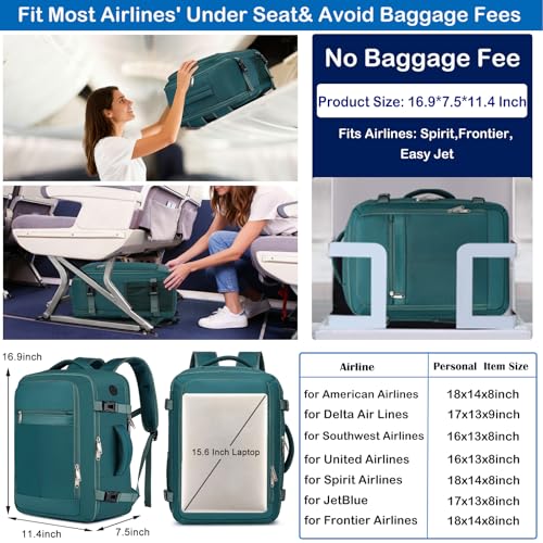 EZUOLA Carry On Backpack with USB Port
