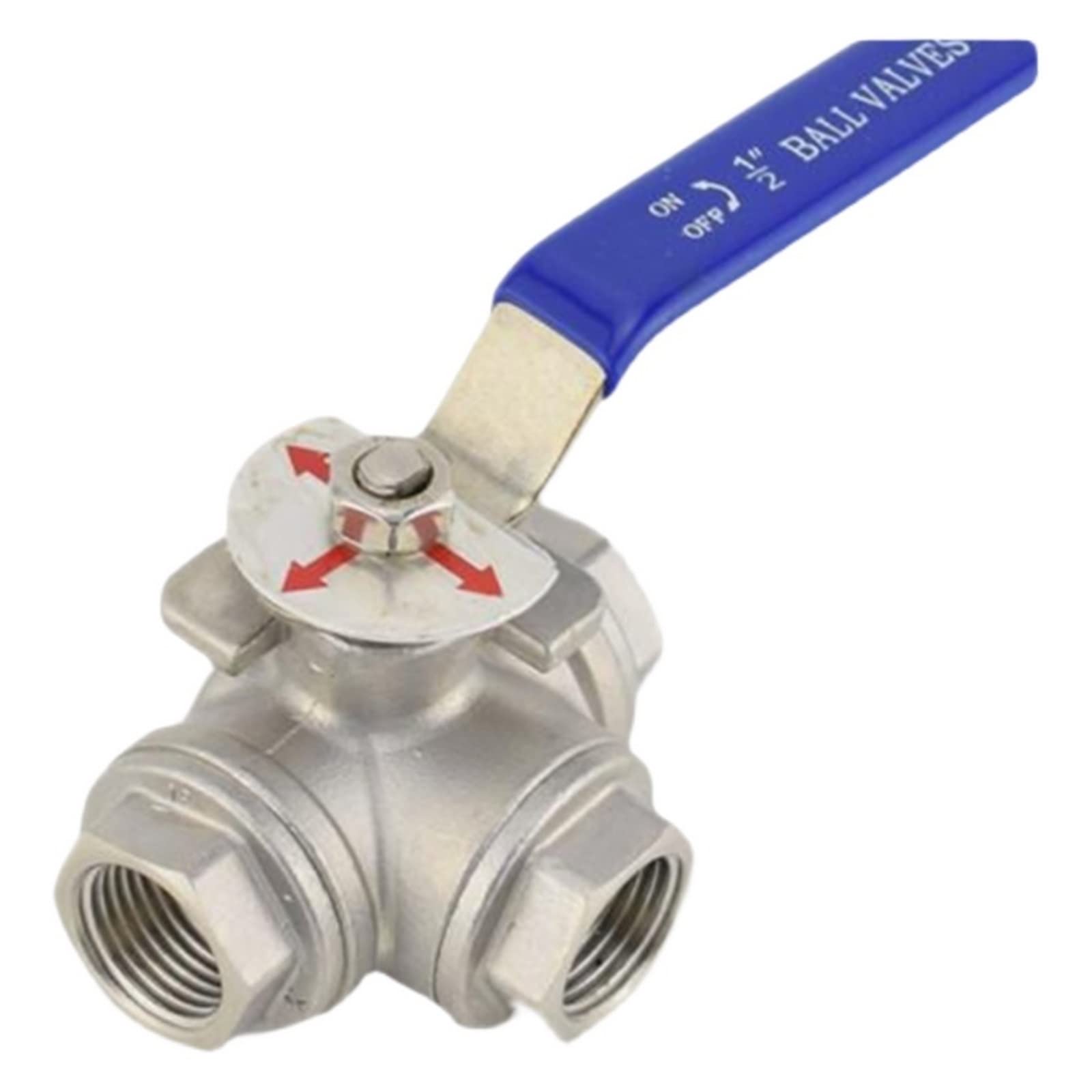 Válvula de Bola de Acero Inoxidable de 3 vías, Rosca BSP de 1/2", DN15, Tipo T y Tipo L(T Type)