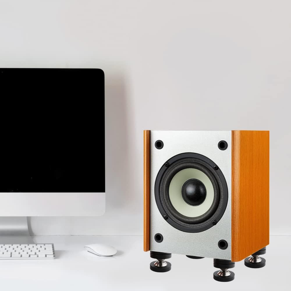 Monosaudio HiFi - Piedini isolanti per altoparlanti, 39 x 39 mm, per subwoofer, per audio, altoparlanti, subwoofer, home theater, giradischi, lettore DAC/DVD (4 set, nero)