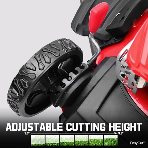 Image of PowerSmart EasyCut 18-Inch 144cc Push Gas Lawn Mower, 3-in-1 Mulch /Bag /Side Discharge, Steel Deck, 6 Height Adjustment