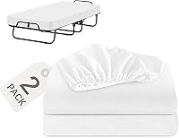 Vista 8 de Biloban Juego de sábanas bajeras individuales de 2 piezas, solo sábanas bajeras individuales con bolsillo profundo de hasta 14 pulgadas, sábana