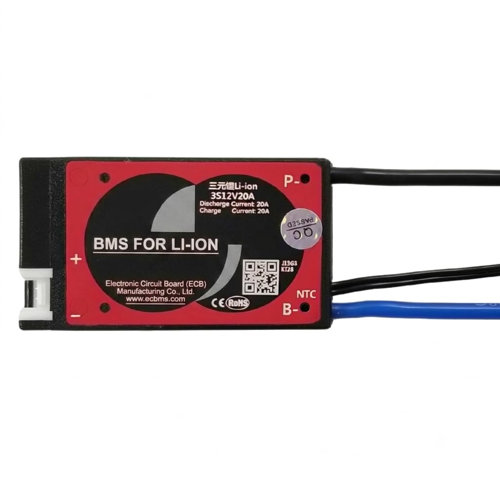 3S NMC BMS, 12V 20A, Battery Management System for Li-Ion Packs, with NTC Temperature Sensor, Overcharge and Short-Circuit Protection-image-14