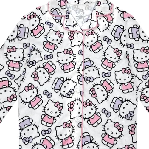 Hello Kitty Girls Pajama Set - 2 Piece Cozy Girls Pjs Button Down Long Sleeve & Pants For Kids - Official Product4