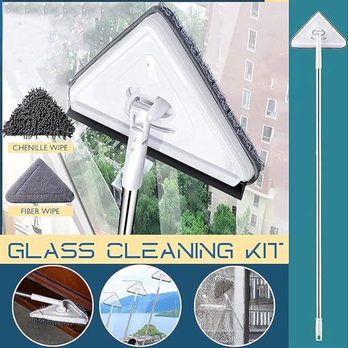 Image of Multifunctional Triangle Mop, Spliced Triangle Mop 360 Rotatable Adjustable Cleaning Mop, Extendable Wall Mop with Long Handle, Household Mop for Ceiling Window Floor