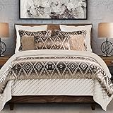 HiEnd Accents Chalet Aztec 3 Piece Comforter Set with Pillow Shams, Super King Size, Modern,...