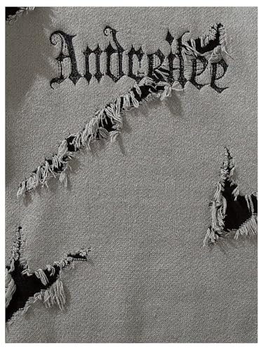 Men's Grunge Letter Graphic Sweater Unisex Gothic Ripped Baggy Sweater Y2K Crewneck Long Sleeve Knit Tops Streetwear3