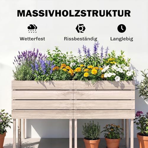 Jardinières sur pieds potagers modulables Outsunny 50 cm avec inserts d'irrigation - 7