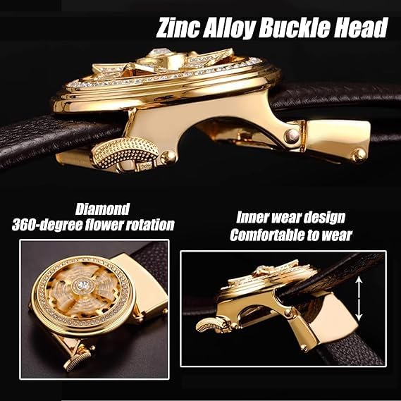 Men's Ratchet Belt, Metal Buckle Belt, Adjustable Knot And Quick Release Buckle2