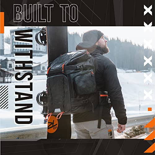 Sklon Ski Boot Bag Backpack - 55-65 Liter Expansion - Waterproof Winter Sport Pack For Travel Allows You To Transport Your Skiing And Snowboarding Gear In Style #TOP3