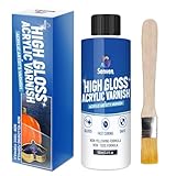 Gloss Varnish for Acrylic Painting, Artist's Acrylic Varnish Kit, Non-Yellowing, Non-Toxic, Anti-Crazing, High Gloss Finish for Artwork, Acrylics Paint, Suitable for Pro Artists, Hobby Painter
