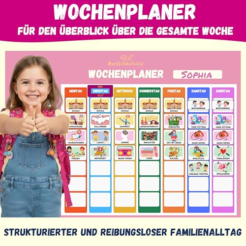 MeinSchlaufuchs® Wochenplaner Kinder - Montessori Magnettafel inkl. 250 Magnete, Aufbewahrungsbox… – Ansicht 5