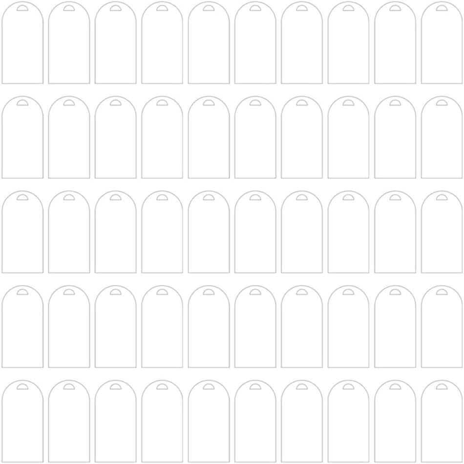 Lrtzizy 50 Piece Frosted Acrylic Wedding Card Transparent Decor Acrylic Name Tag Arch Blank Wedding Decoration Seating Cards DIY Place Card B