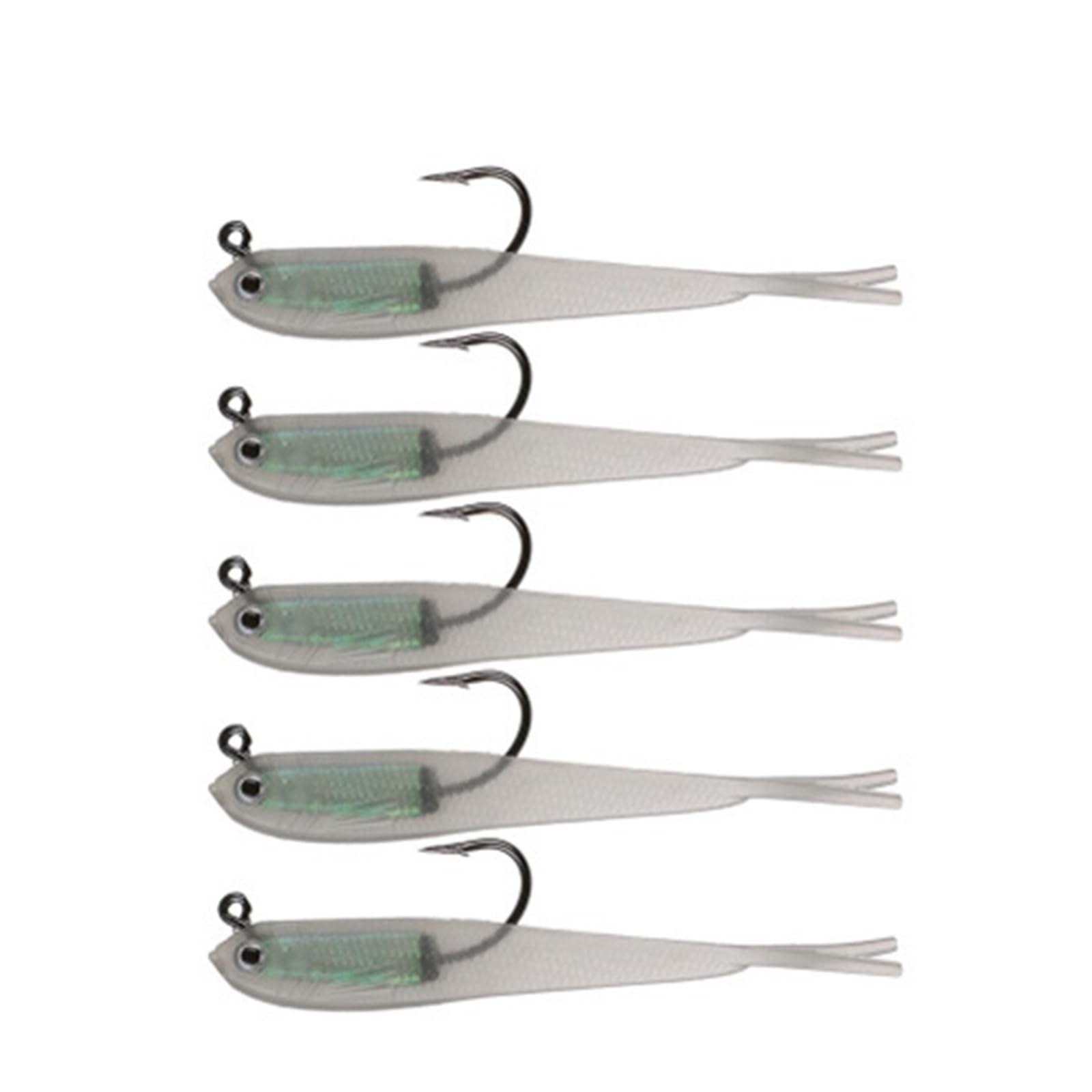 Esche da pesca, Occhi 3D esca da pesca morbida, Es 5 pezzi esca morbida coda di forchetta for pesce morbido con gancio attrezzatura da pesca in acqua dolce in plastica artificiale in silicone testa es