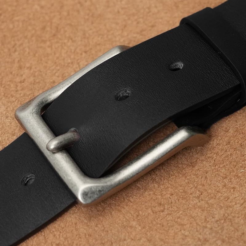 JSEIAJB Youth Casual Middle-aged Belt Male Cow Solid Alloy Buckle Leather Retro Belt3