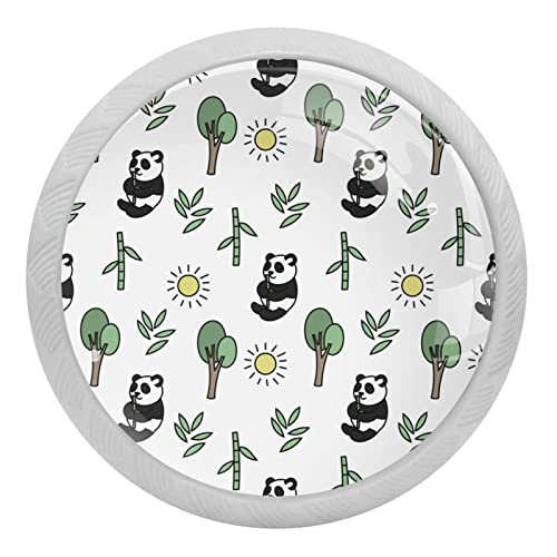 Boutons de placard de cuisine verre phosphorescents motif panda - 2