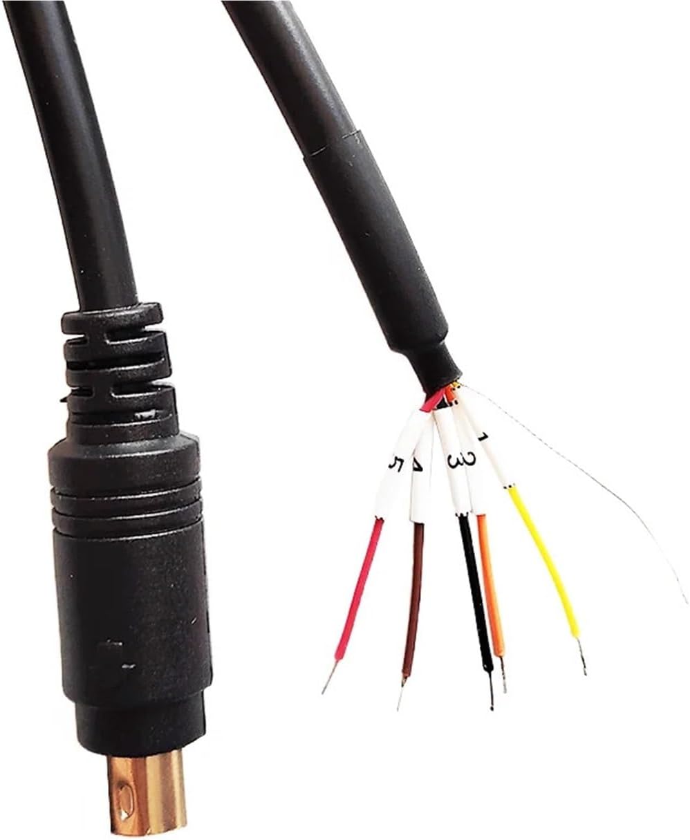 MINI DIN MD4 MD5 MD6 4PIN 5PIN 6PIN MD8 8PIN PS/2 Male Connector Adapter Breakout RS232 RS485 RS422 PLC Programming Cable(5m,MD8 Male)