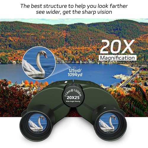 Image of 20X25 Small Binoculars for Adults and Kids, Large Eyepiece Binoculars for Bird Watching Easy Focus, Pocket High Powered Opera Glasses for Concert, Cruise Ship, Travel Must Have