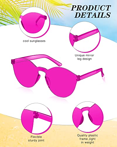 Xuhal 50 Pairs Colored Sunglasses Rimless Round Party Sunglasses Frameless Colored Glasses Transparent Candy Color Tinted Eyewear for Women Men Girls Adults3